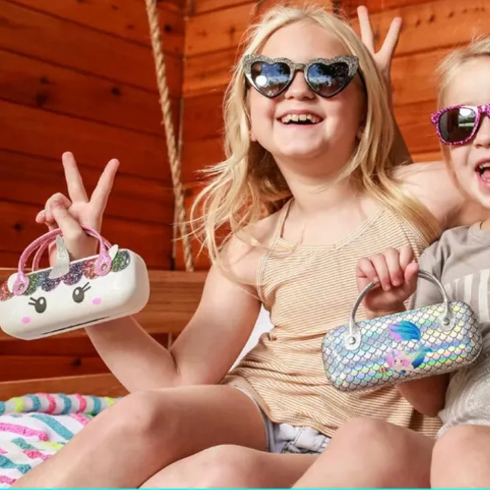 Girls Pink Sunglasses And Fuzzy Hot Pink Fox Case Set
